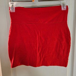 Red stretch mini skirt